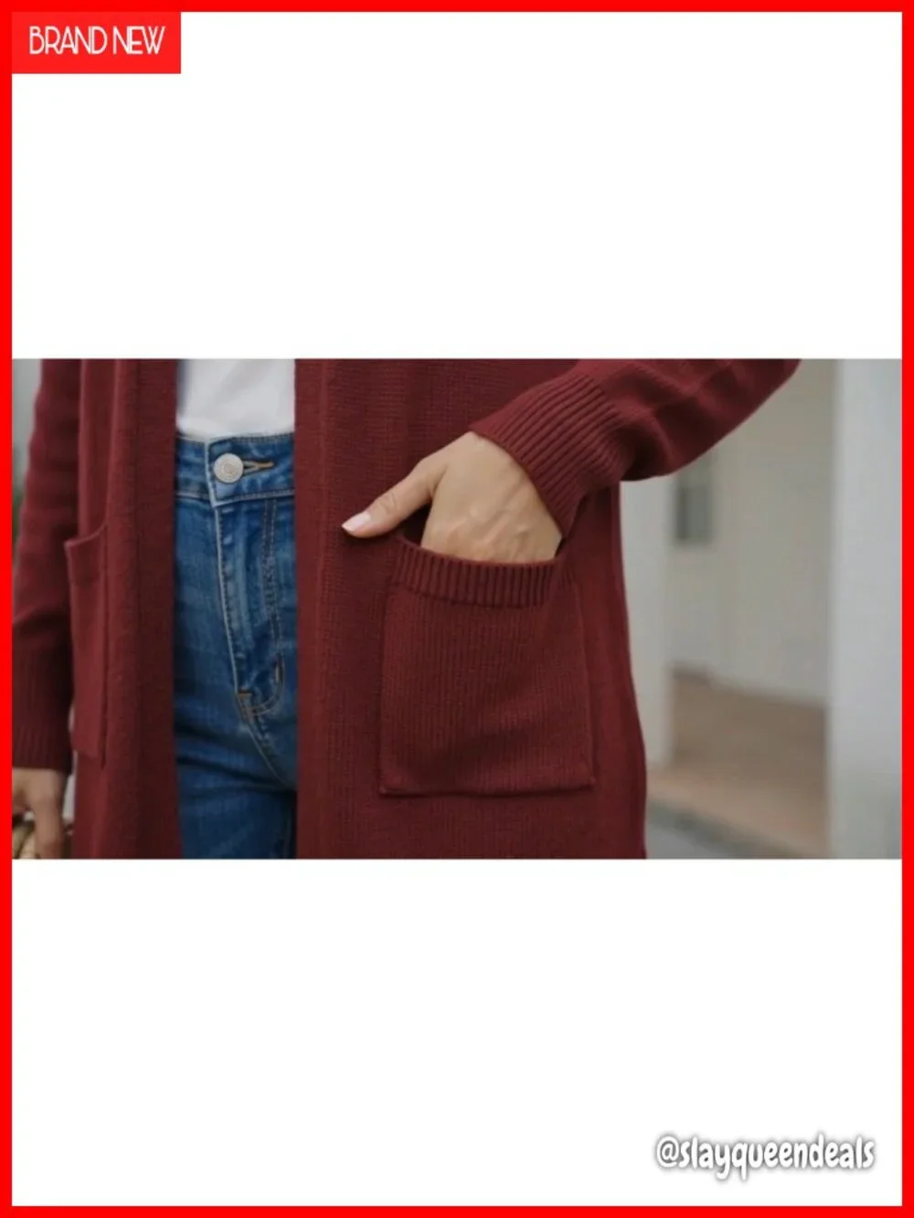 Long Sleeve Open Front Knit Cardigan with Pockets Oversized